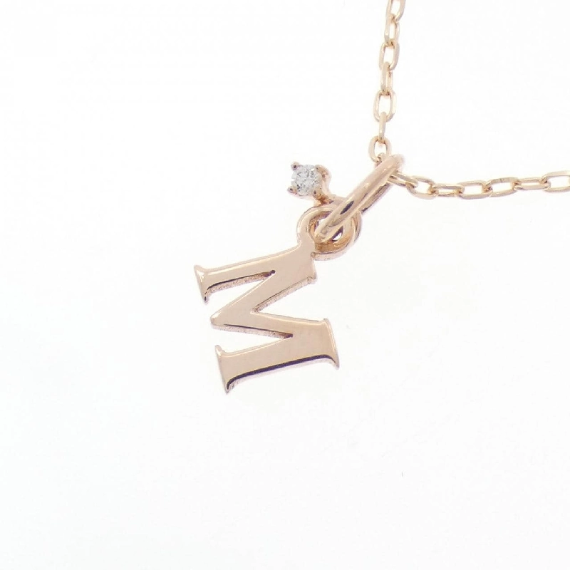 K14PG/K18PG Chữ cái M Dây chuyền Kim cương - Hàng hiệu Chính hãng 858501