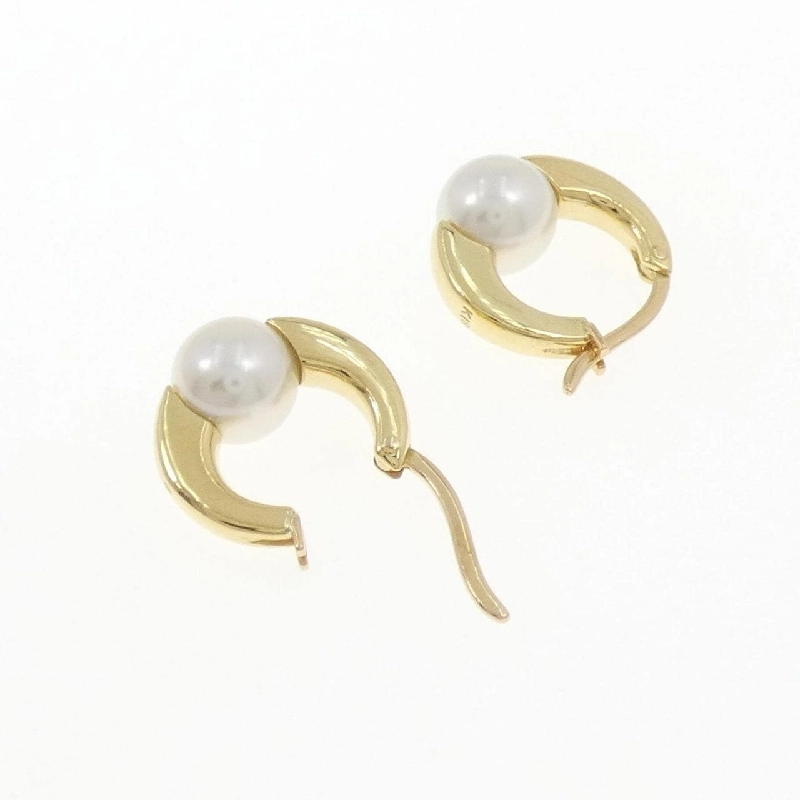 Khuyên tai hình vòng K18YG với ngọc trai Akoya 7.0mm - Hàng hiệu Chính hãng 872074