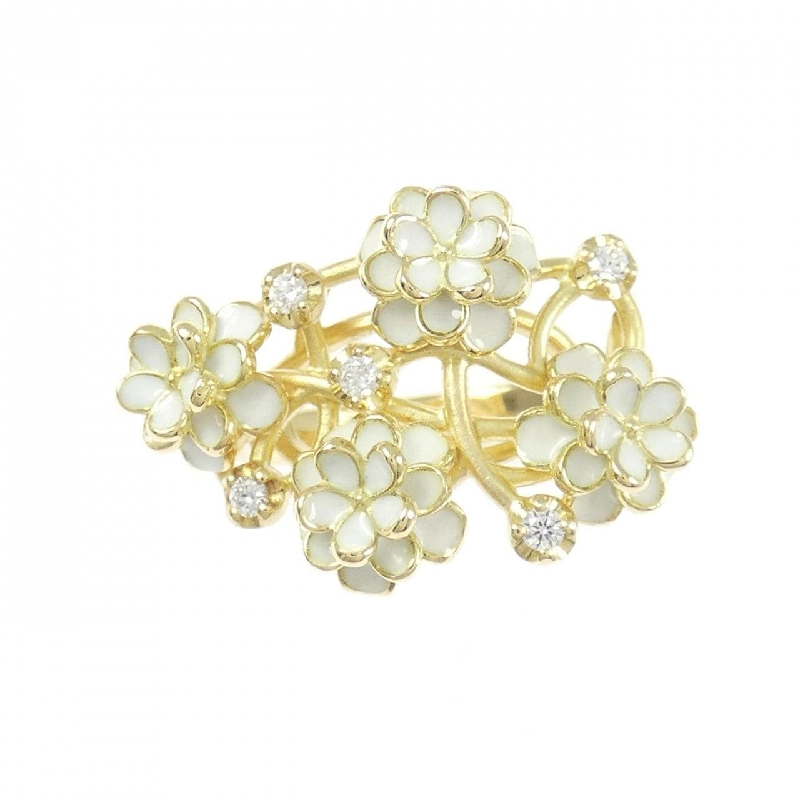 Nhẫn men hoa K18YG - Hàng hiệu Authentic 850459