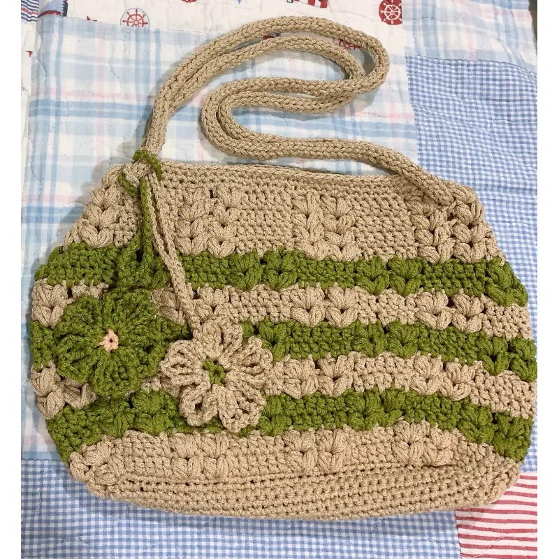 TÚI SỢI  MÓC TAY HOẠ TIẾT DỄ THƯƠNG - HANDMADE CROCHET BAG 763509