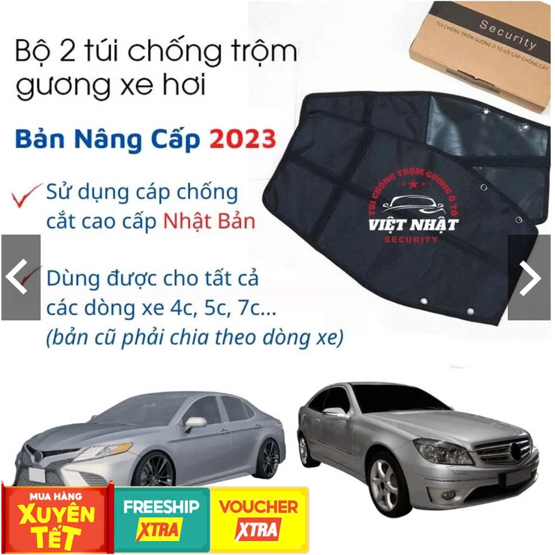 TÚI BỌC BẢO VỆ CHỐNG TRỘM GƯƠNG XE Ô TÔ – BẢN NÂNG CẤP 2024 379701