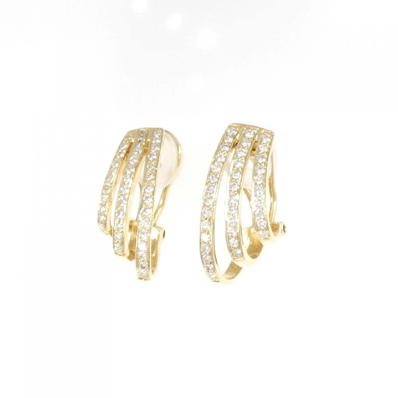 K18YG Bông tai/Khuyên tai kim cương - Hàng hiệu Chính hãng 872422