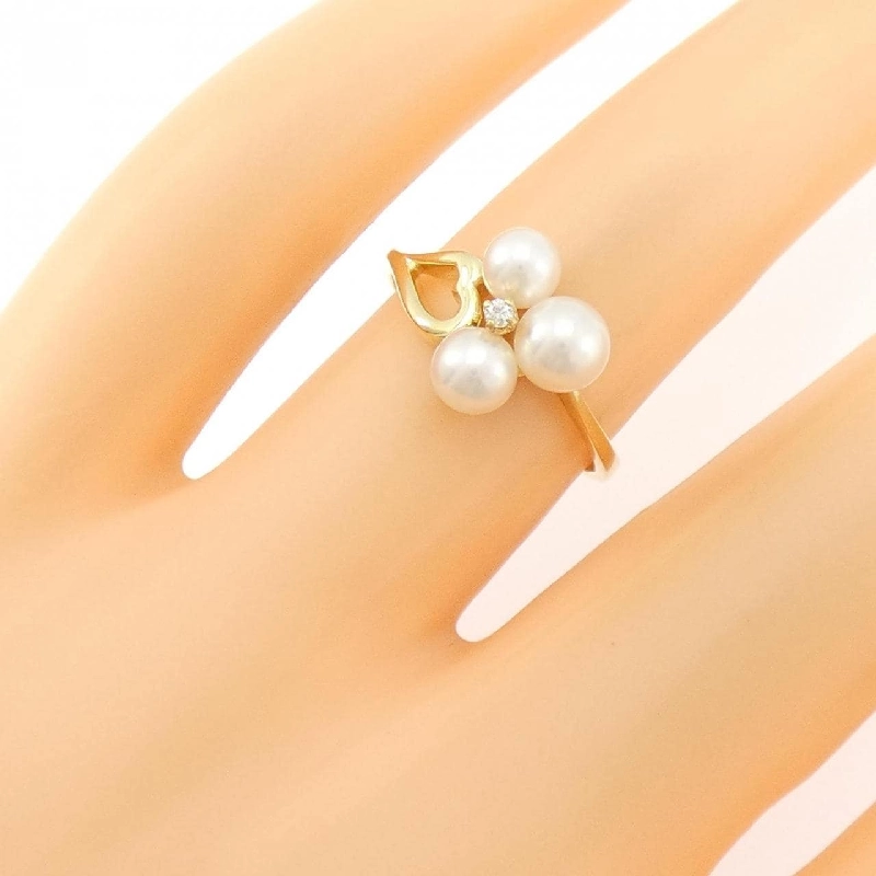 Nhẫn ngọc trai Akoya hình trái tim K18YG - Hàng hiệu Authentic 845863