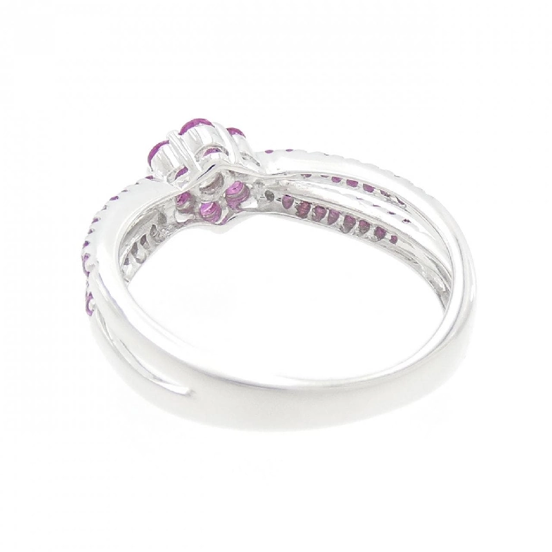 Nhẫn ruby K18WG hoa 0.50CT 669850