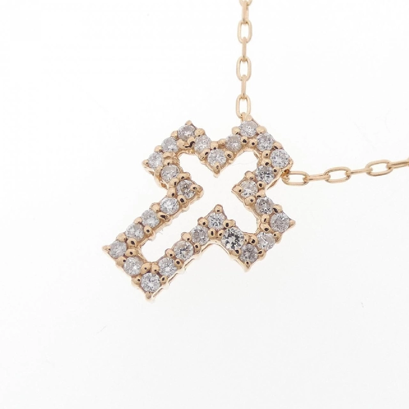 K18PG Dây chuyền kim cương hình chữ thập 0.20CT - Hàng hiệu Chính hãng 861356