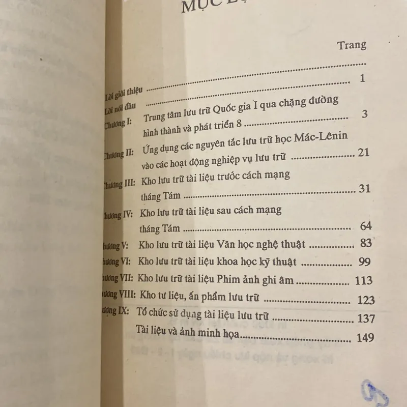 TRUNG TÂM LƯU TRỮ QUỐC GIA - 1, Lưu hành nội bộ, xuất bản 1989 559400
