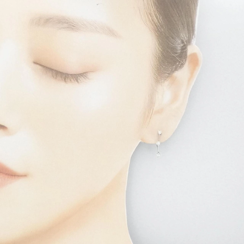 K18WG Ba viên đá kim cương Bông tai - Hàng hiệu Chính hãng 874387