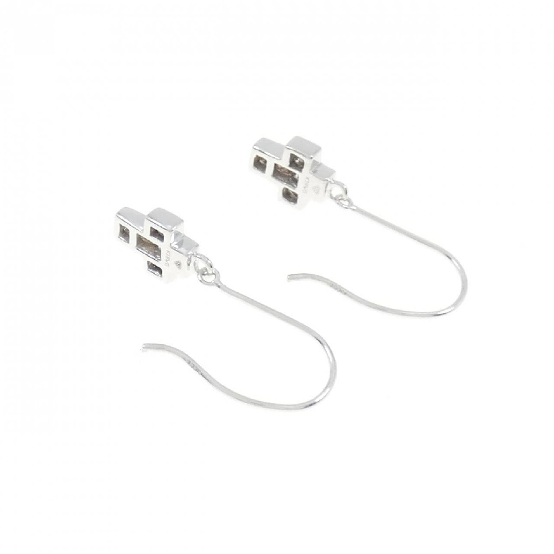 K18WG Bông tai kim cương hình chữ thập - Hàng hiệu chính hãng 871718