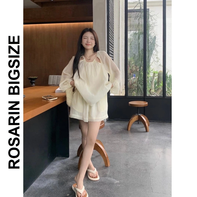 Set áo quần short  lụa tơ siêu mát bigsize đi biển cho cô nàng chubby 494276