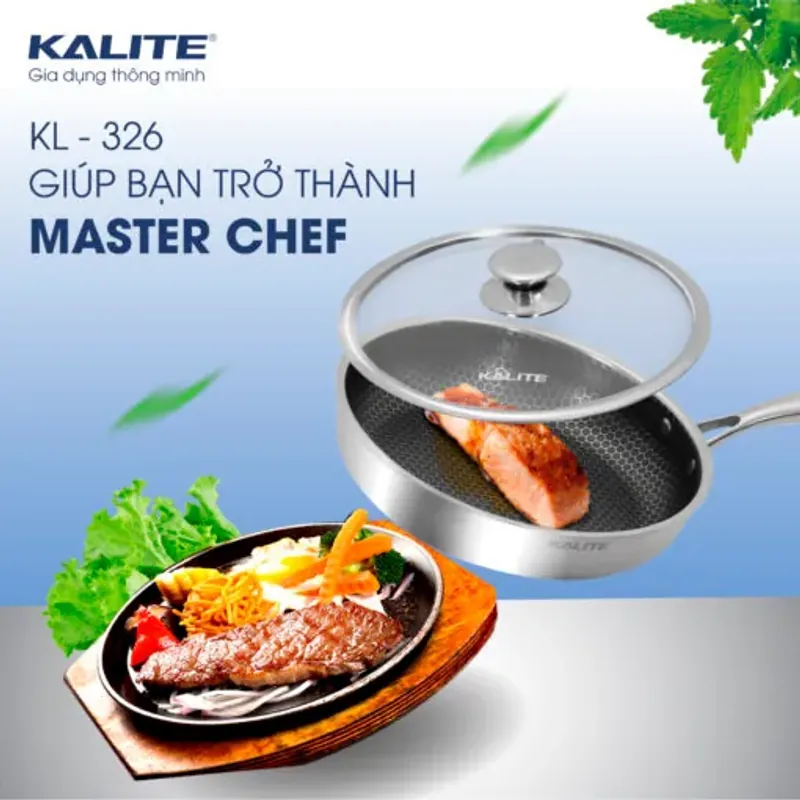 Chảo KALITE KL-326 inox 3 lớp triply – dẫn và giữ nhiệt tốt 721034