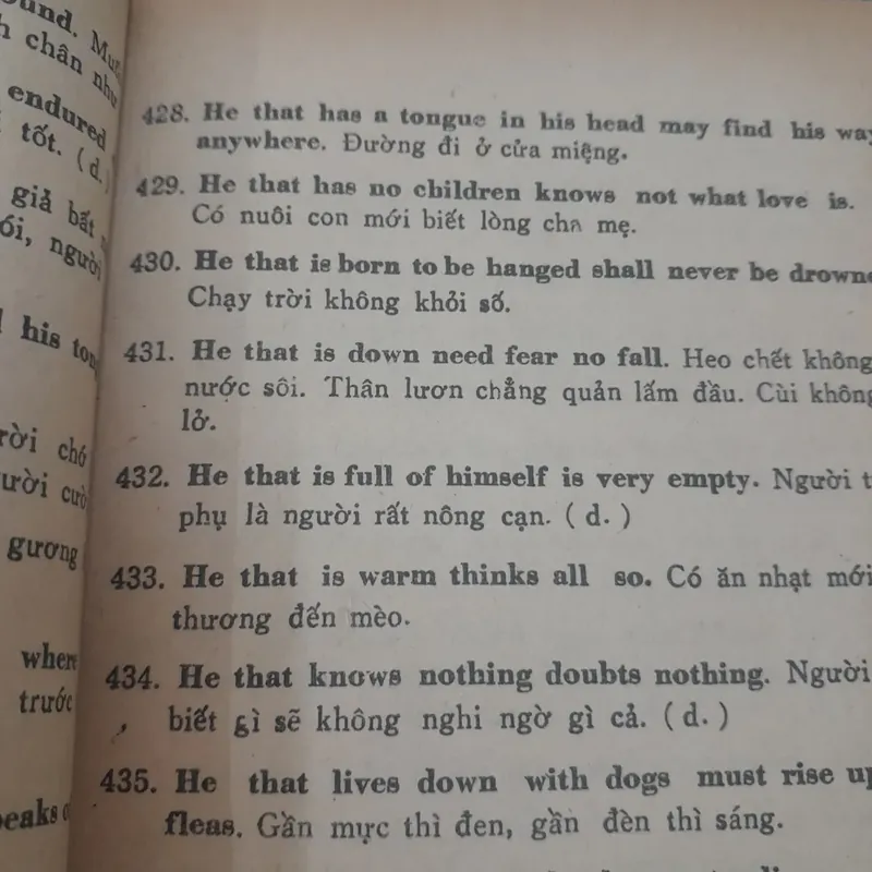 1000 câu tục ngữ Anh Việt thông dụng. T giả Lê Đình Bích. ĐH Cần Thơ 1986 732653