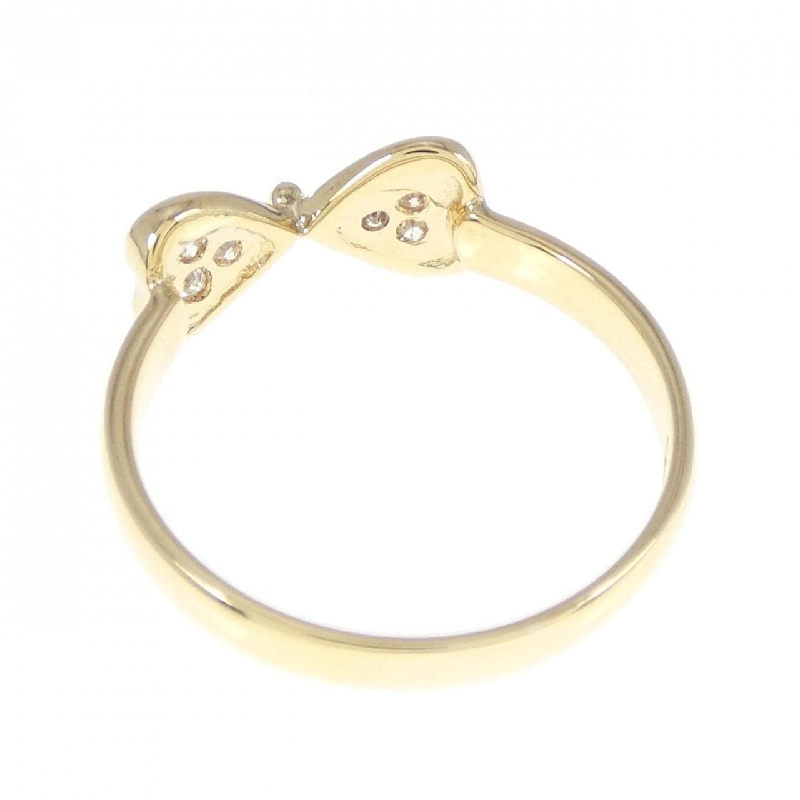 Nhẫn kim cương hình ruy băng × trái tim K18YG 673282