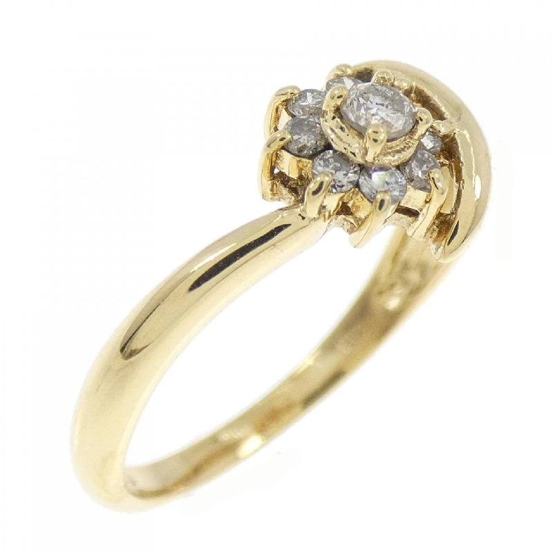 Nhẫn kim cương hoa K18YG 0.18CT 669640