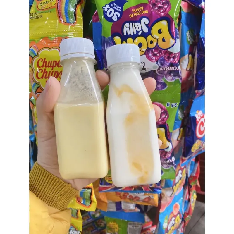 100 Chai Nhựa Vuông Vát 150ml Kèm Nắp Đen Trắng - Hàng Dầy Chất Lượng Cao 592818