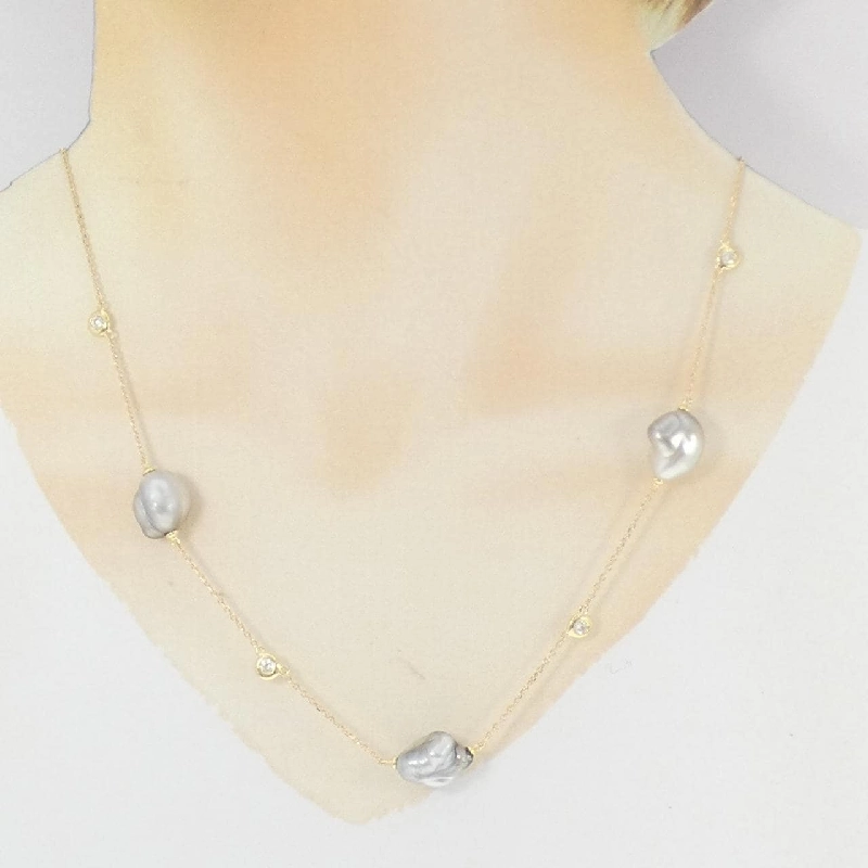 K18YG Ngọc trai đen dây chuyền - Hàng hiệu Authentic 847644