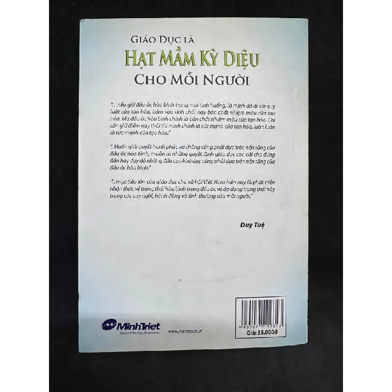 [Phiên Chợ Sách Cũ] Giáo Dục Là Hạt Mầm Kỳ Diệu Cho Mỗi Người, Duy Tuệ, 2011 1304 432332