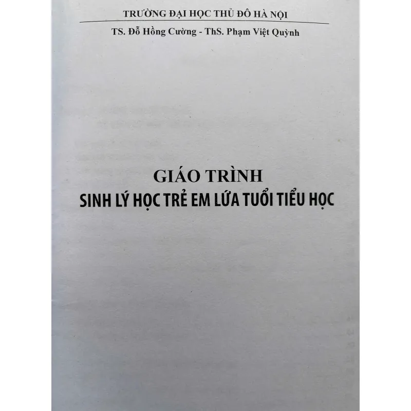 GIÁO TRÌNH SINH LÝ HỌC TRẺ EM LỨA TUỔI TIỂU HỌC 759127