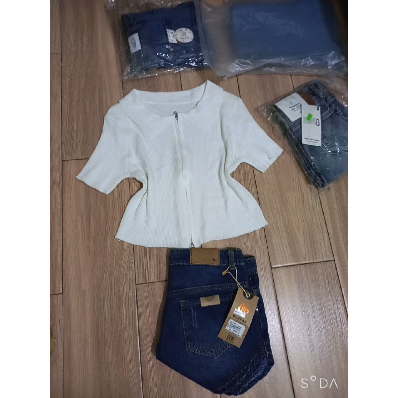 Sét áo croptop quần jean 8967