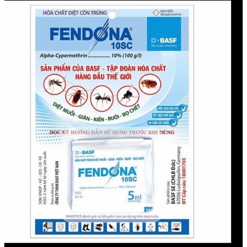 combo 2 gói thuốc diệt muỗi ,kiến ,gián FENDONA ,gói 5ml 186269