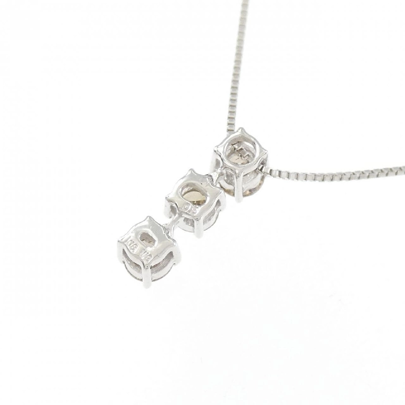 K18WG Dây chuyền kim cương ba viên 0.5CT - Hàng hiệu Authentic 860475