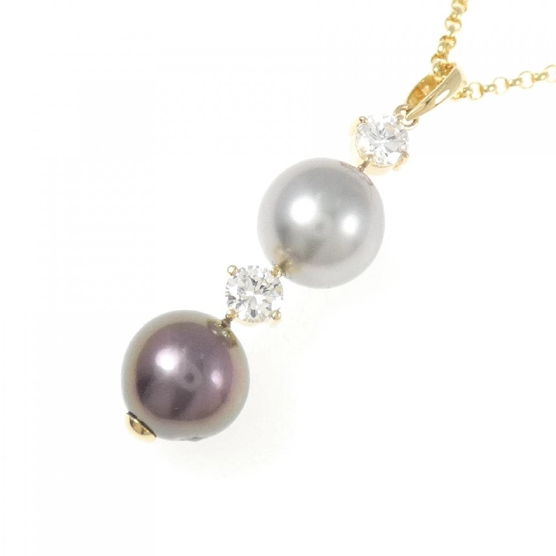 K18YG/750YG Ngọc trai đen dây chuyền - Hàng hiệu Authentic 860756