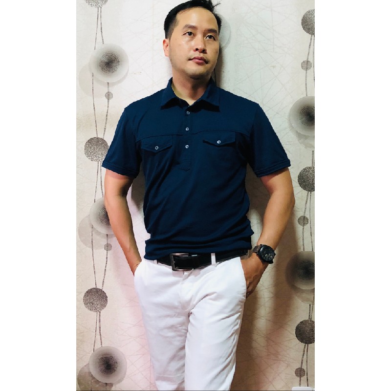 Áo Polo Nhật Uniqlo size L màu xanh than 17742