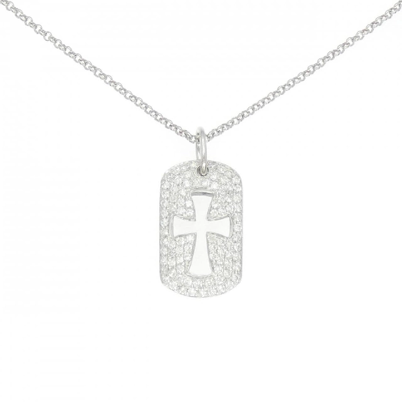 K18WG Dây chuyền kim cương chéo 1.12CT - Hàng hiệu Authentic 860076