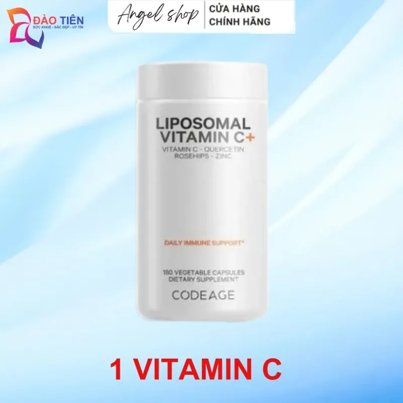 (Hàng CTY mới) Viên Vitamin C Codeage Mỹ Liposomal Vitamin C 500mg hộp 180 viên 736895