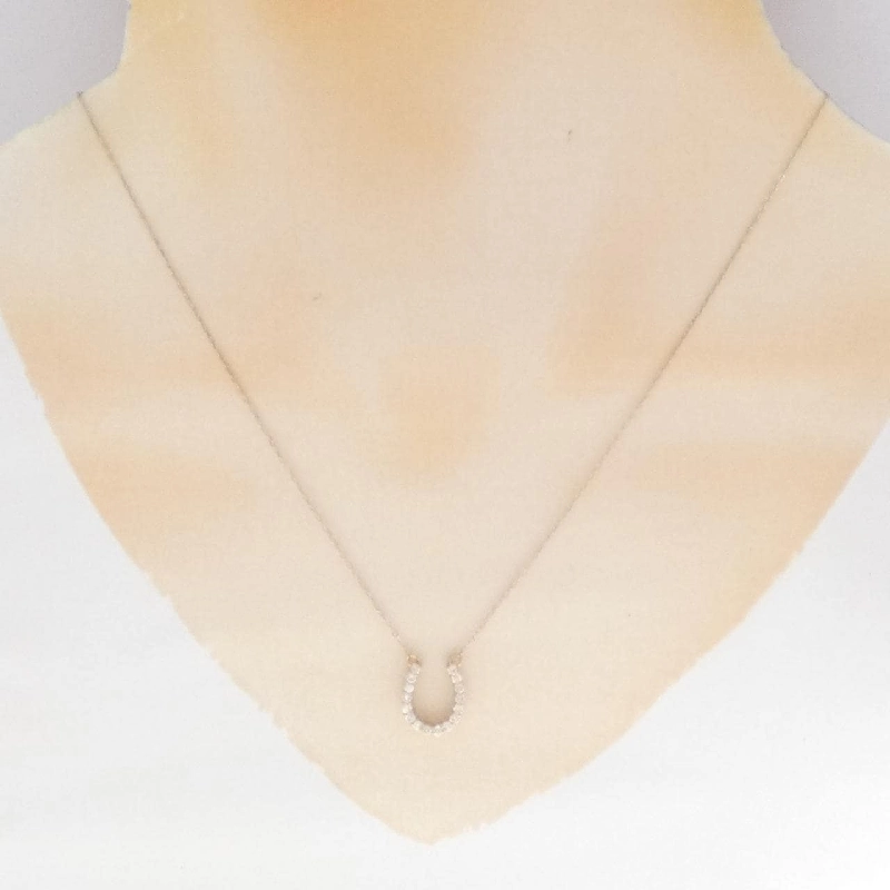 K18PG Nhẫn móng ngựa kim cương dây chuyền 0.30CT - Hàng hiệu Chính hãng 858281