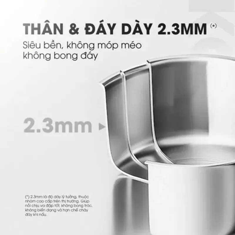Bộ 3 nồi inox liền khối KALITE KCS366 – Bộ 3 size 18-20-24cm linh hoạt 934679