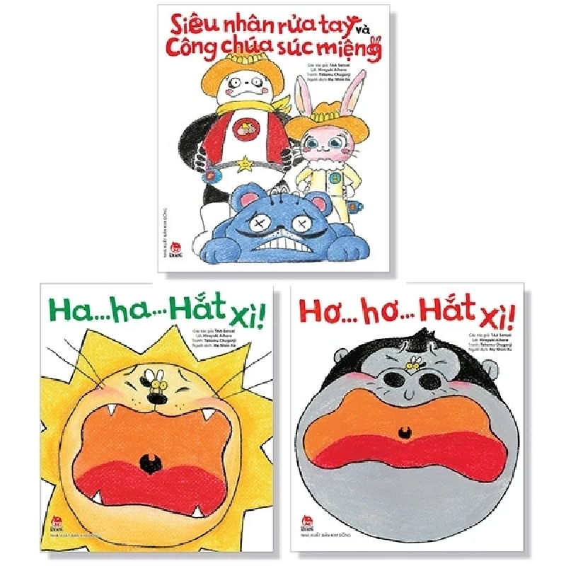 Bộ Sách Tranh Truyện Ehon Nhật Bản - Hắt Xì + Siêu Nhân Rửa Tay Và Công Chúa Súc Miệng (Bộ 3 Cuốn) - Hiroyuki Aihara, Takamu Chuganji, TAA Sensei (Mới 100%) Truyện thiếu nhi, NXB Kim Đồng - SÁCH ĐẠI HỌC 487873