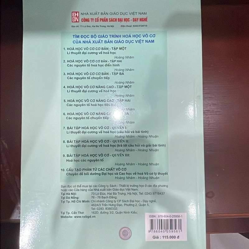 Sách Hoá học vô cơ cơ bản - Các nguyên tố chuyển tiếp tập 3 Hoàng Nhâm mới mua 238694