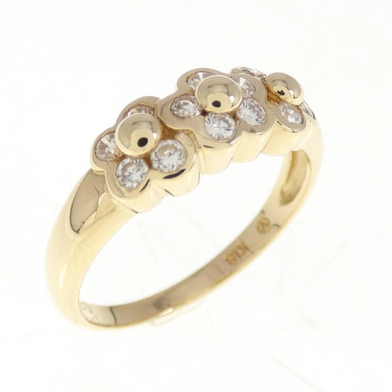 Nhẫn kim cương hoa K18YG 0.20CT 671821