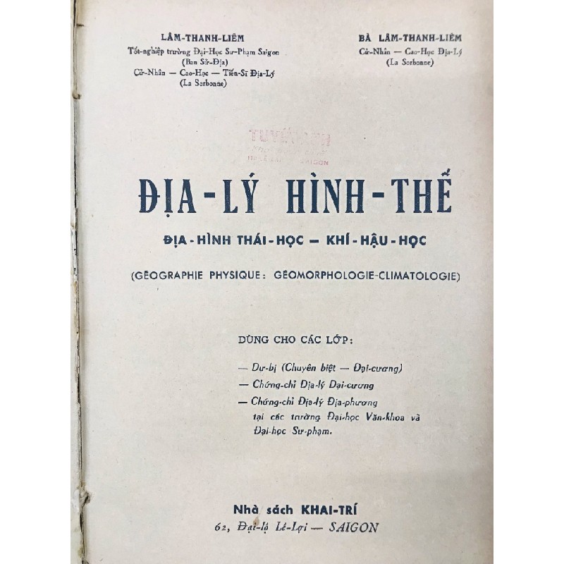 Địa Lý đại cương - Lâm Thanh Liêm 125365