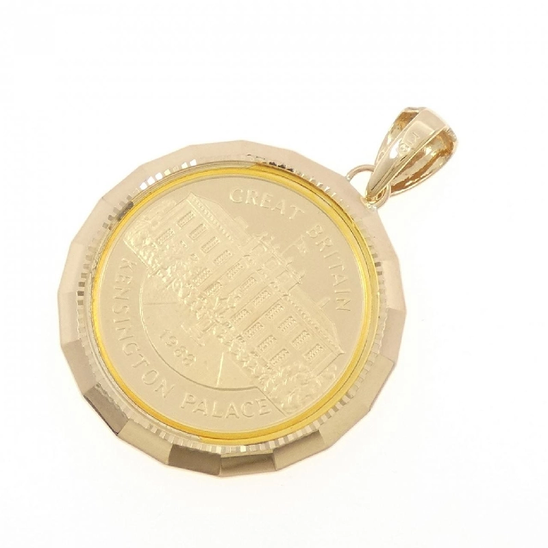 K18YG(枠) Đồng xu Mặt dây chuyền - Hàng hiệu Chính hãng 870674