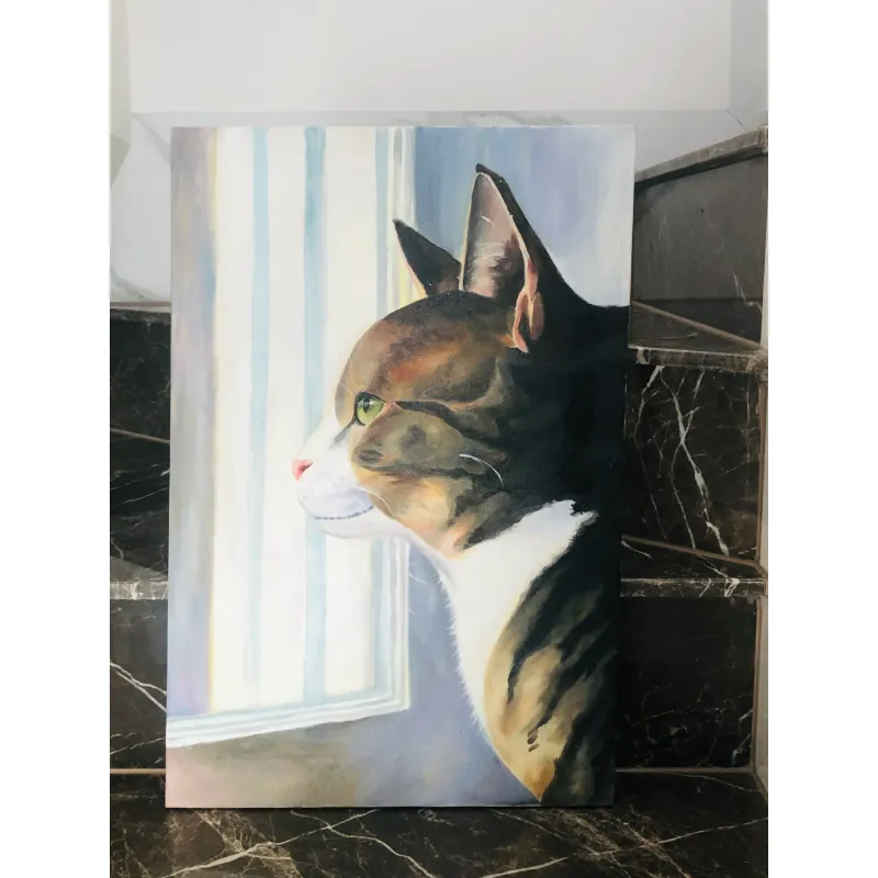 Tranh acrylic chú mèo 759749