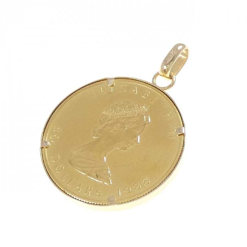 K18YG(枠) Đồng xu mặt dây chuyền - Hàng hiệu Authentic 867277