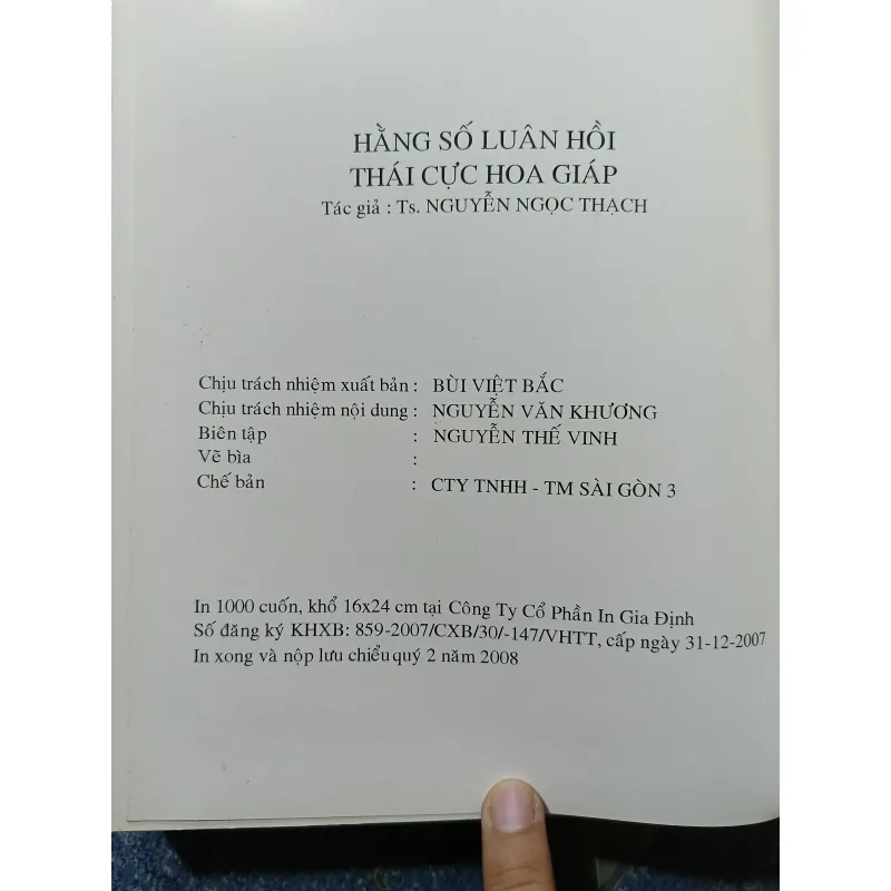 Hằng số luân hồi Thái Cực Hoa Pháp - Nguyễn Ngọc Thạch 974136