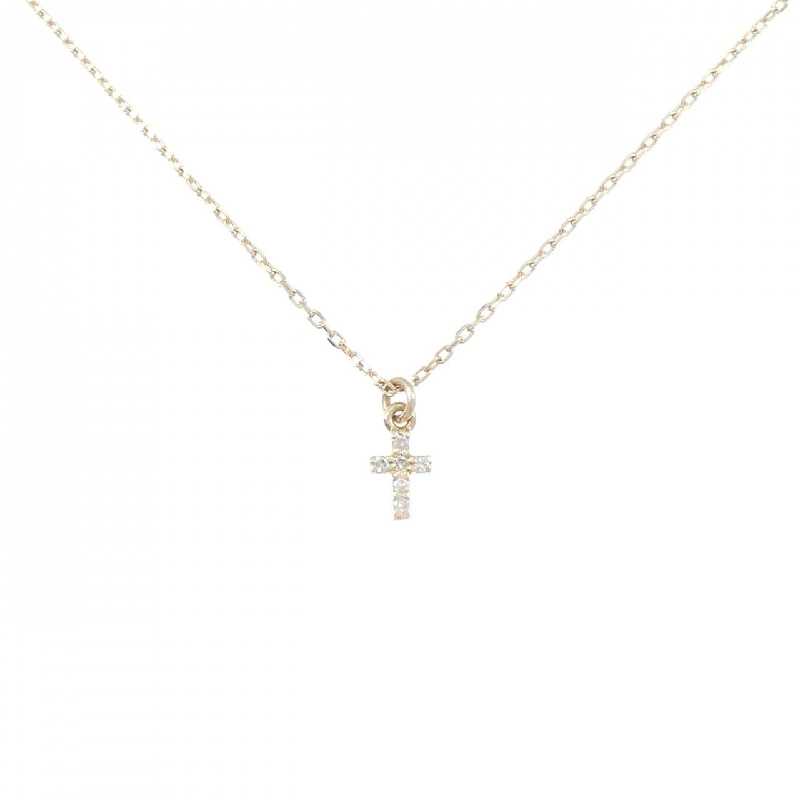 K10PG Vòng cổ kim cương chéo 0.033CT - Hàng hiệu Authentic 858458