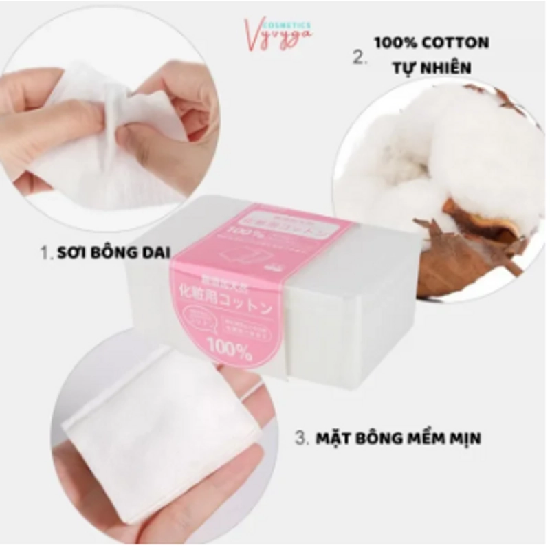 Bông tẩy trang cotton hộp (1000 miếng) 330663