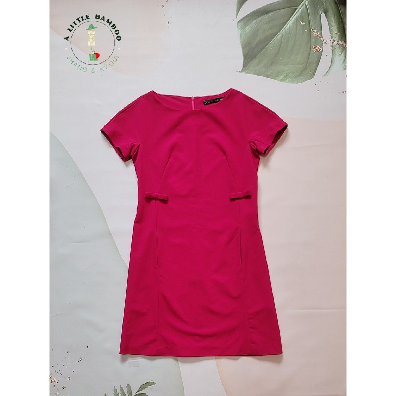 Váy đầm Vnxk Zara woman hồng nơ eo 14520