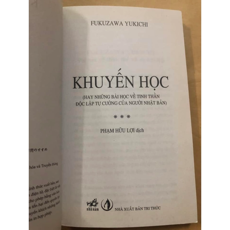 Sách Khuyến học - Fukuzawa Yukichi nguyên tác, Phạm Hữu Lợi dịch 307052