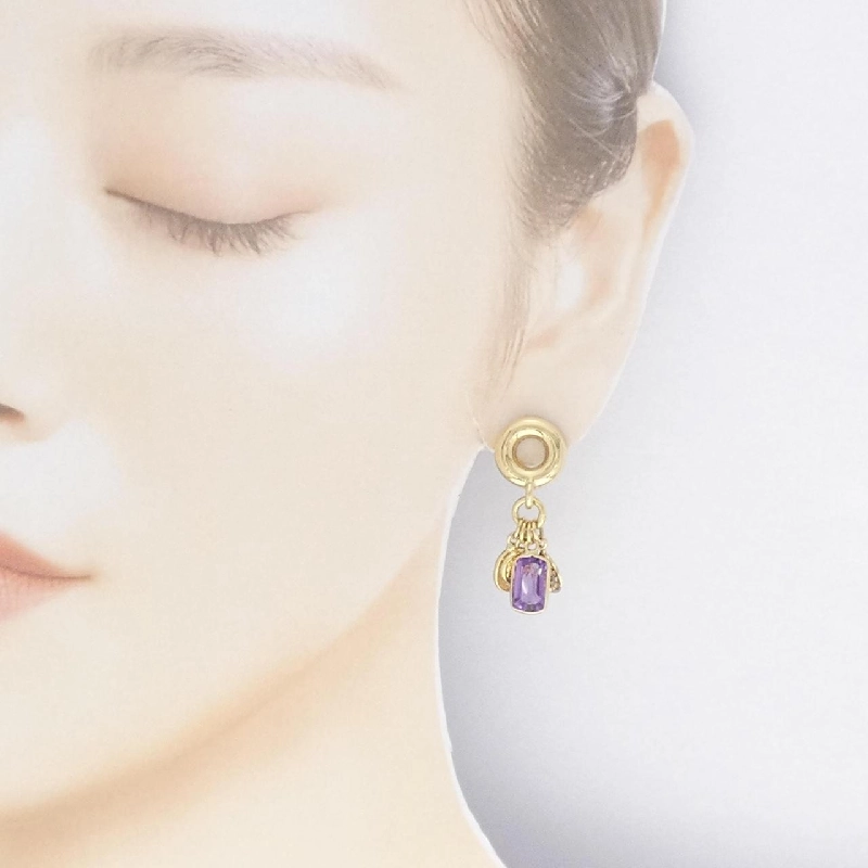Bông tai Amethyst 18KTYG/750YG - Hàng hiệu Authentic 871738