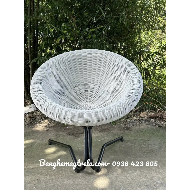 Ghế tròn mây nhựa ban công 703696