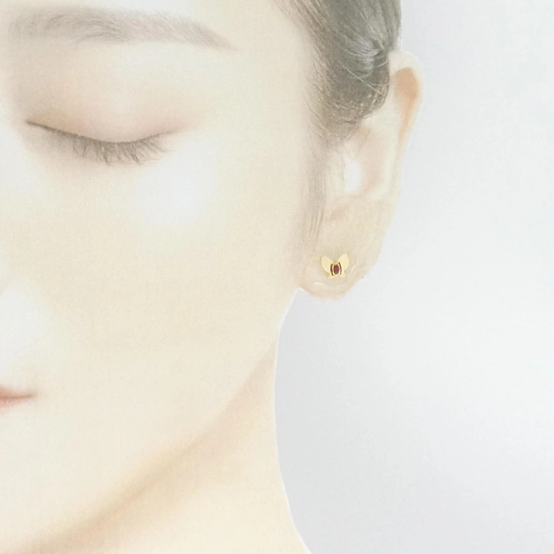 Bông tai bướm ruby K18YG 0.08CT - Hàng hiệu chính hãng 870294