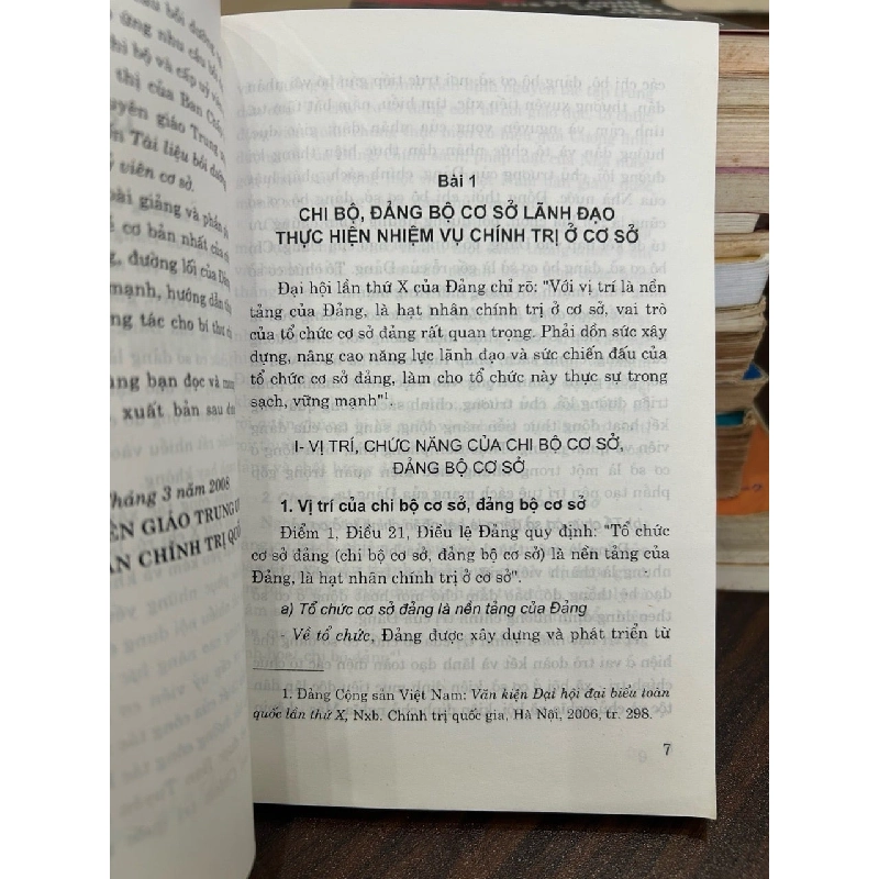 Tài liệu bồi dưỡng công tác đảng cho bí thư chi bộ và cấp ủy viên cơ sở -NXB Chính Trị quốc gia 797227