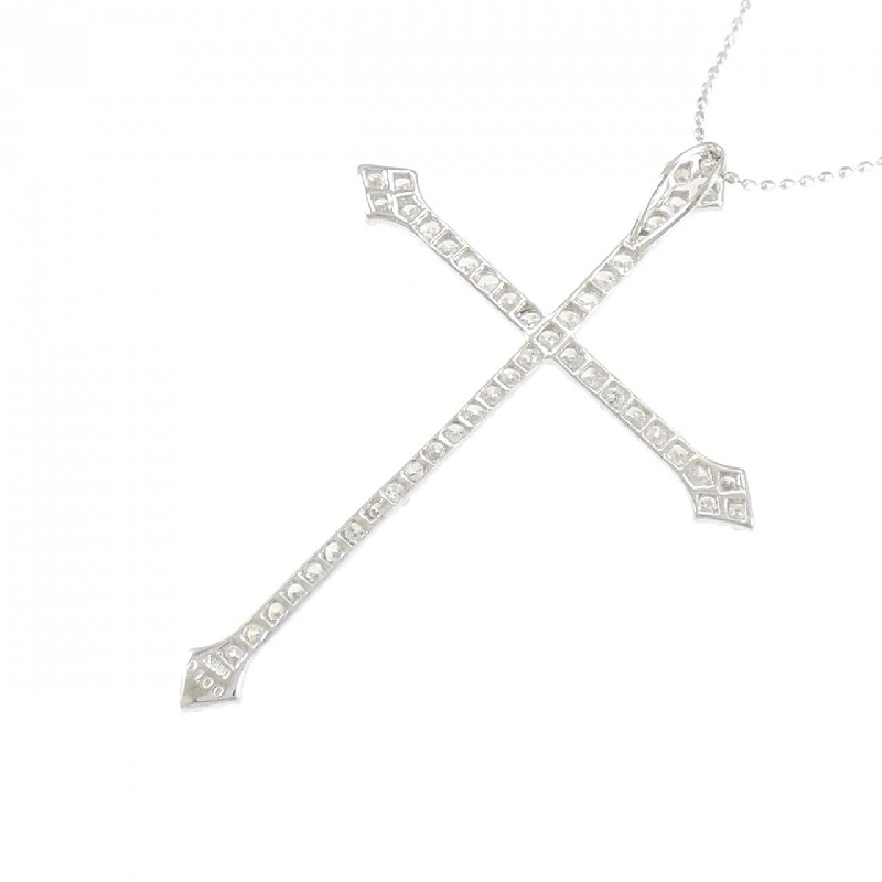 K18WG Dây chuyền kim cương chéo 1.00CT - Hàng hiệu chính hãng 863100