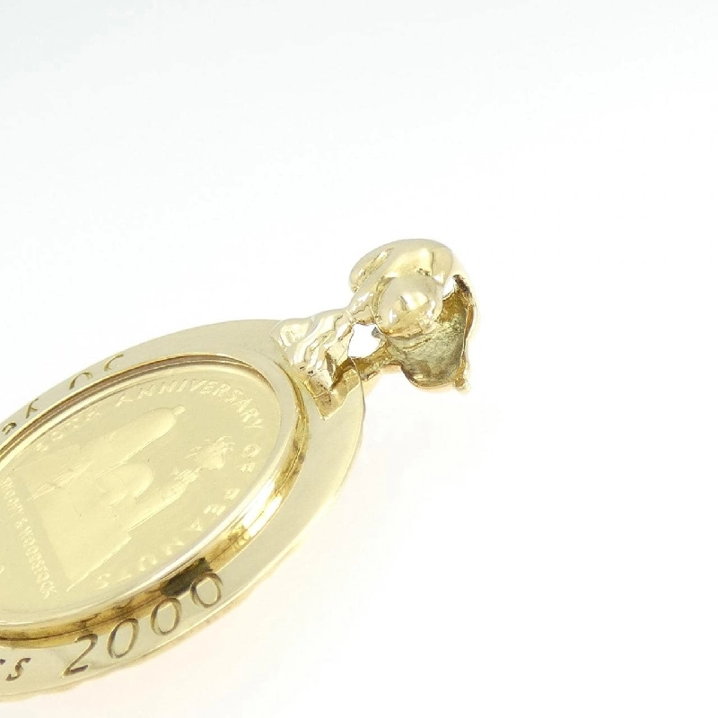 K18YG(枠) Đồng xu Mặt dây chuyền - Hàng hiệu Authentic 866807