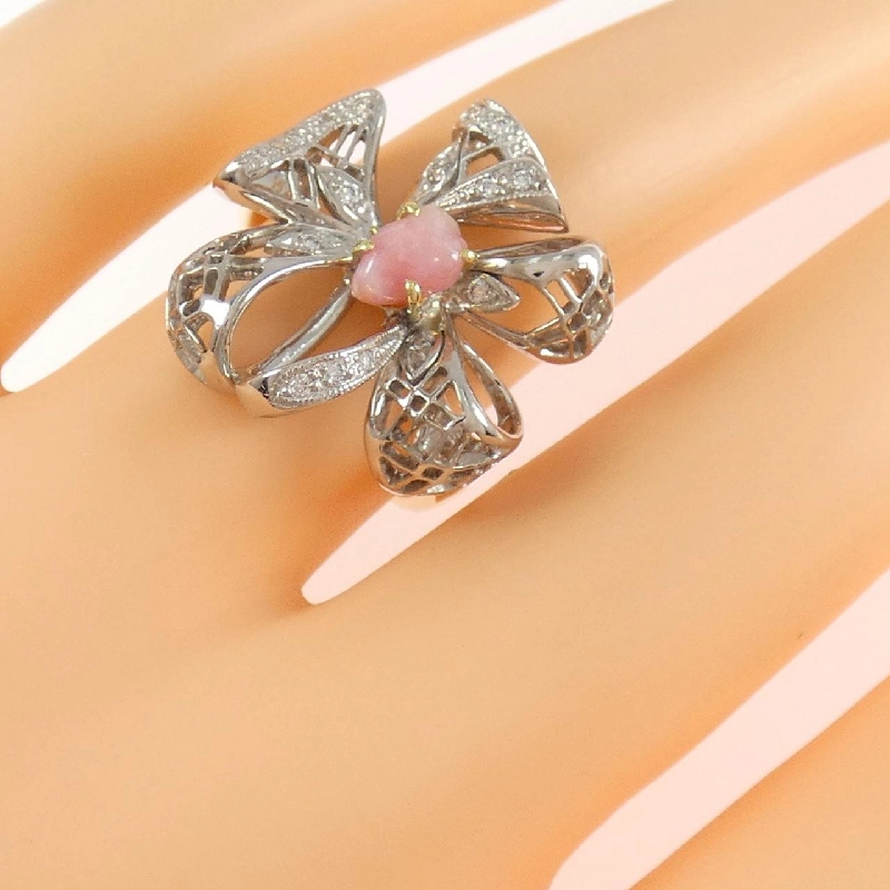 Nhẫn ngọc trai conk K18YG/K18WG 0.52CT - Hàng hiệu Authentic 850896