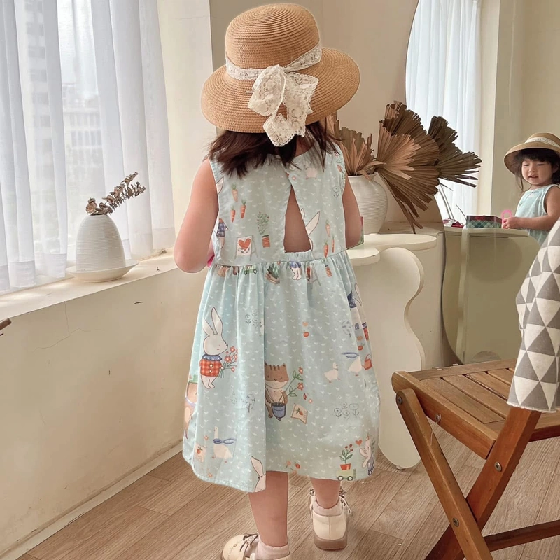 Váy thỏ xanh khoét lưng 499857